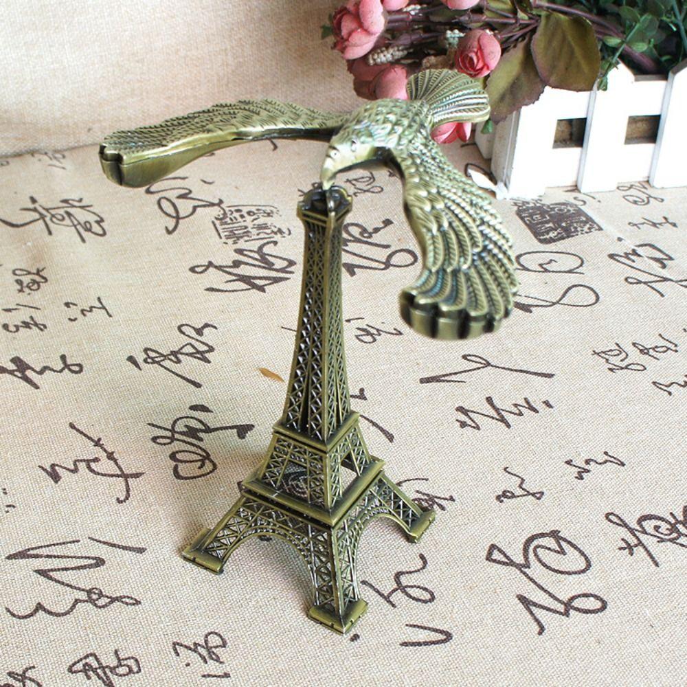 Home Office Decor Eiffel Tower Building Metal Figurines Charms Gravity Bird