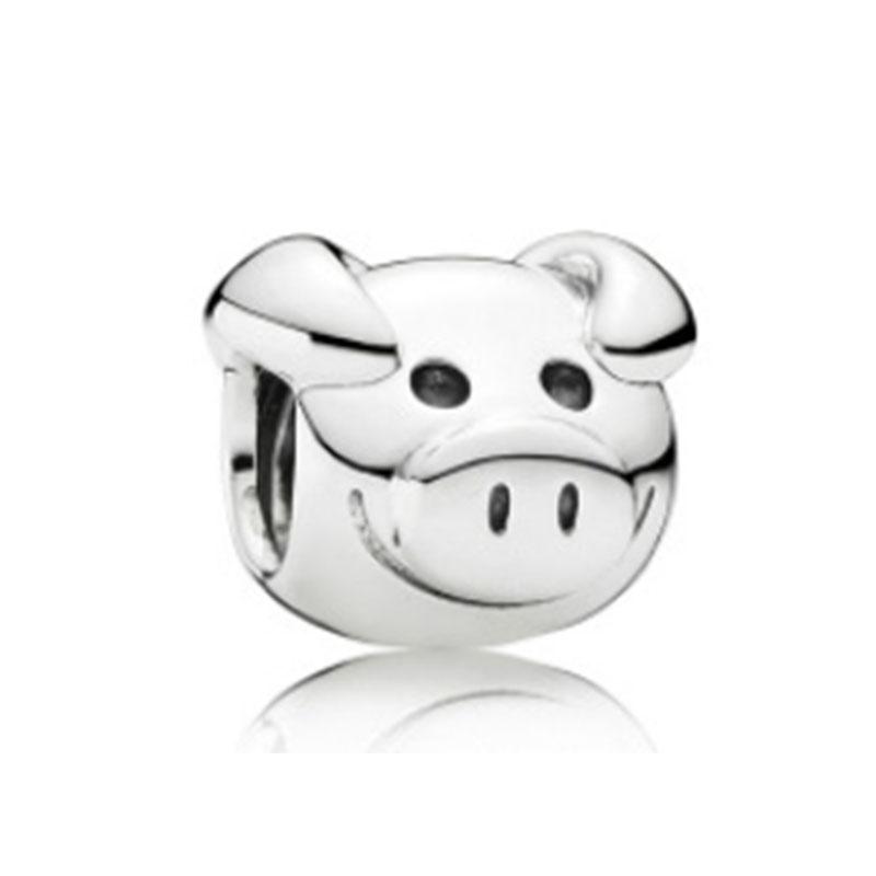 New Fine S925 Sterling Silver Bear Pig Chicken and Duck Charm DIY Bead Dangle Pendant Fit Original Bracelet Women Jewelry