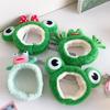 Мультяшные большие глаза лягушки, плюшевые обручи для волос с бантом для женщин, сладкий макияж, повязка для волос, повязка на голову, аксессуары для волос для девочек, корейские головные уборы