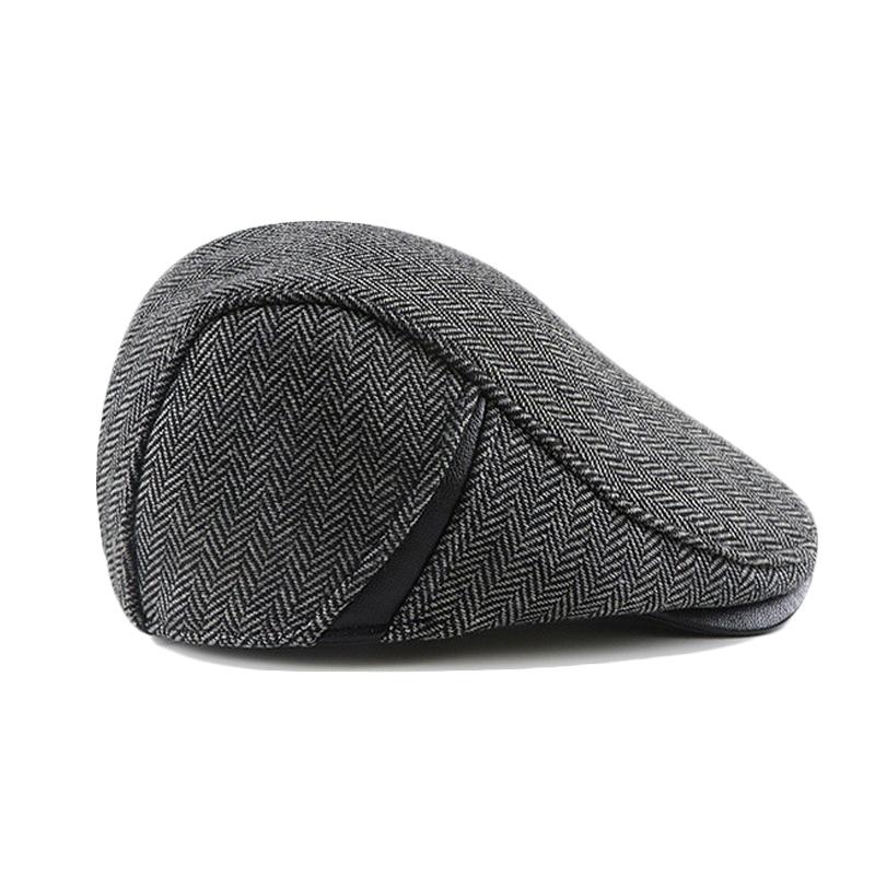 Весенне-осенняя мужская кепка вперед, британская кепка-художник, теплая кепка для среднего и пожилого возраста