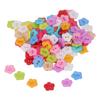 200pcs Flower Buttons Colorful DIY Making Plastic Glossy Decorative 1.3x1.3cm0.5x0.5in Sewing