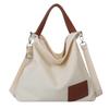 Large Canvas Shoulder Bag For Women With Multiple Pockets And Zipper Closure