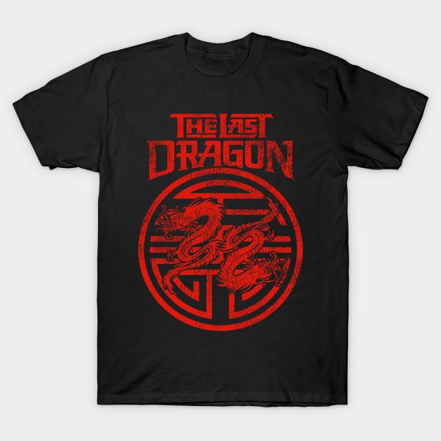 Men Black Print T-shirt Vintage The Last Dragon No-Cut Transfer Paper Print Cotton Tshirt