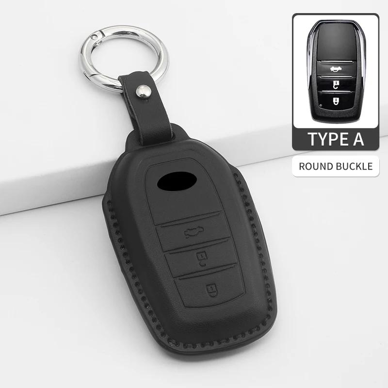 Car Key Bag For Toyota Leather Car Key Cover Case Protection Shell Keychain Vellfire Alphard Series Previa Tarago 5 6 Accessory