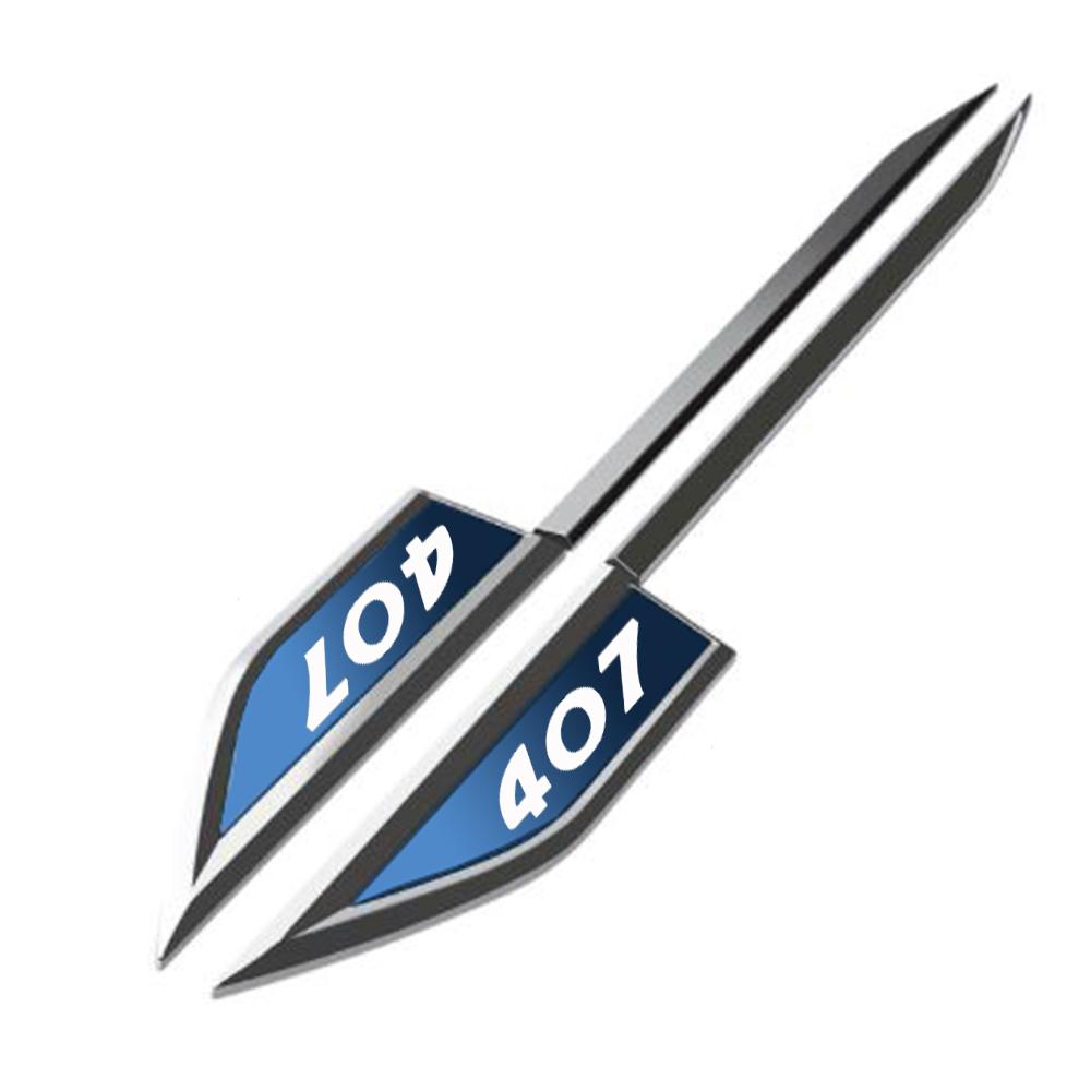 Auto Door Fender Side Blade Badge Car Body Sticker For Peugeot 206 207 208 306 307 308 406 407 408 3D Metal Side Sticker