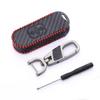 Hand Sewing Carbon Fiber Style Leather Car Key Case Covers for Mazda 2/3/5/6/8 MX/MX5 CX-3/-5/-7/-9Remote Keychain Bag Accessory
