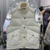 Зима 2024 новый короткий пуховик жилет жилет женский большой карман свободный жилет повседневная куртка