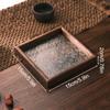 1PC Vintage Wood Glass Walnut Color Snack Storage Box Tea Tray Dry Fruit Snacks Household Tray Storage Box