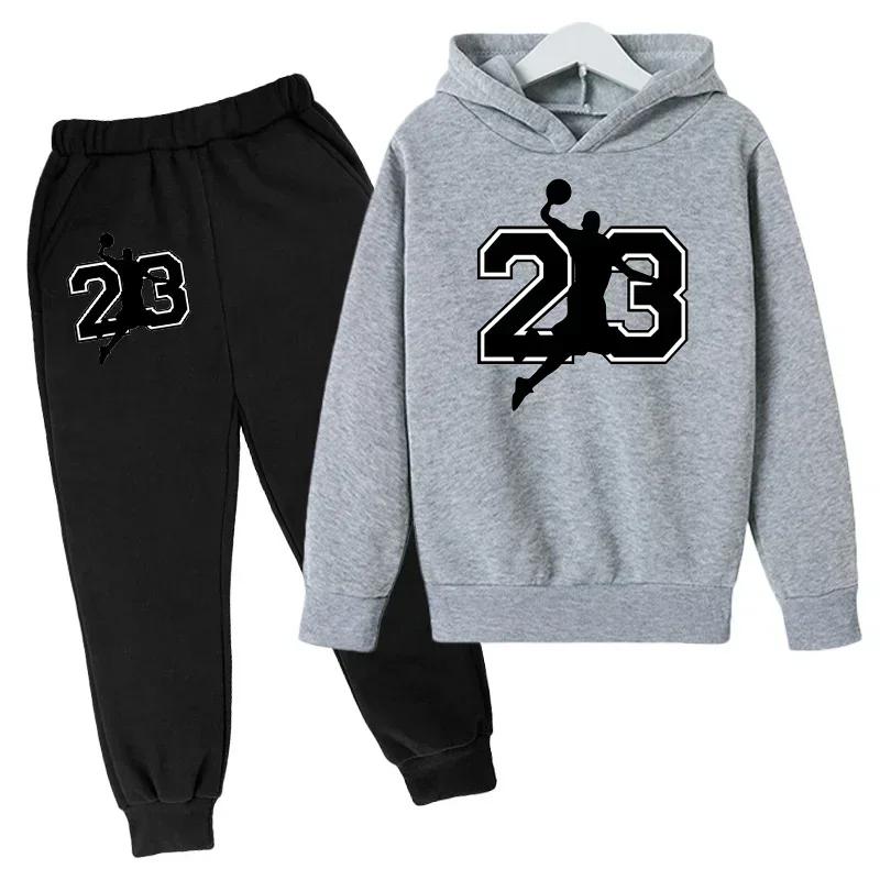 Children Basketball Clothing Hoodies+Pant Set Girls Boys 3-12 Years Kids Coat Spring Autumn Sports Pullover Toddler Suit