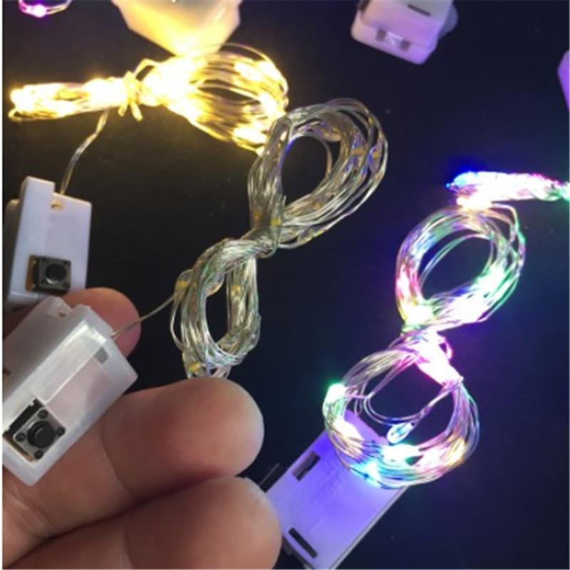 3 режима 1м 2м Светодиодная гирлянда Декоративные огни Сказочная медная проволока Для помещения и улицы
