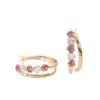 18K Hoop Earrings Pink Tourmaline K18 Pink Gold 18K Ring Jewelry [Barzaz] Women's