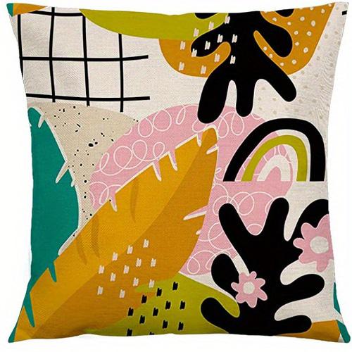 Abstract & Animal-Patterndouble-Sided Printed Pillow Cover Short Plush Suitable Living Rooms Bedrooms Sofas Throw Cushion Cover