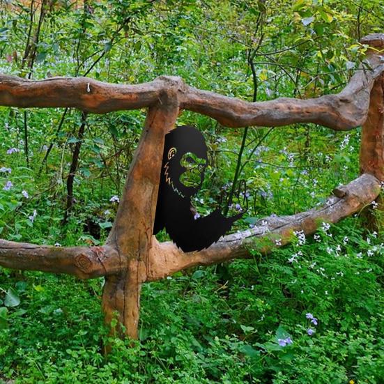 Peeking Animal Metal Sign Flipping Off Cat Crocodile Silhouette Decoration