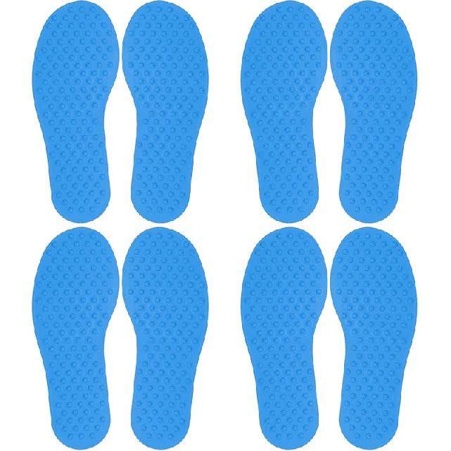 PATIKIL Feet Markers for Classroom, 4 Pairs Plastic Floor Foot Shaped Non Slip Spots Carpet Markers for Education Preschool Children Teacher