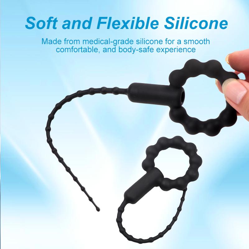 Мягкий силиконовый уретральный зонд для мужчин, тонкий гибкий дилататор для начинающих с гладким кончиком, легко чистить и хранить дискретно, секс-игрушка