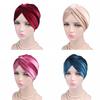 Cross Twist Hat Headscarf Beauty Cap Muslim Turban Hat Velvet Stretch Cap Chemo