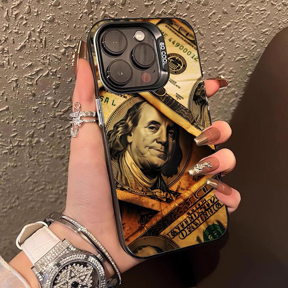 USD Dollar Translucent Mobile Phone Case for iPhone 17 16 15 14 13 12 11 X XR XS Air Pro Max Plus Colorful Cover
