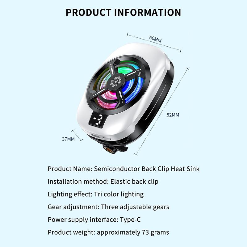Полупроводниковый кулер для мобильного телефона, радиатор с задним зажимом для игр/прямых трансляций, кулер для телефона для iPhone Android универсальный