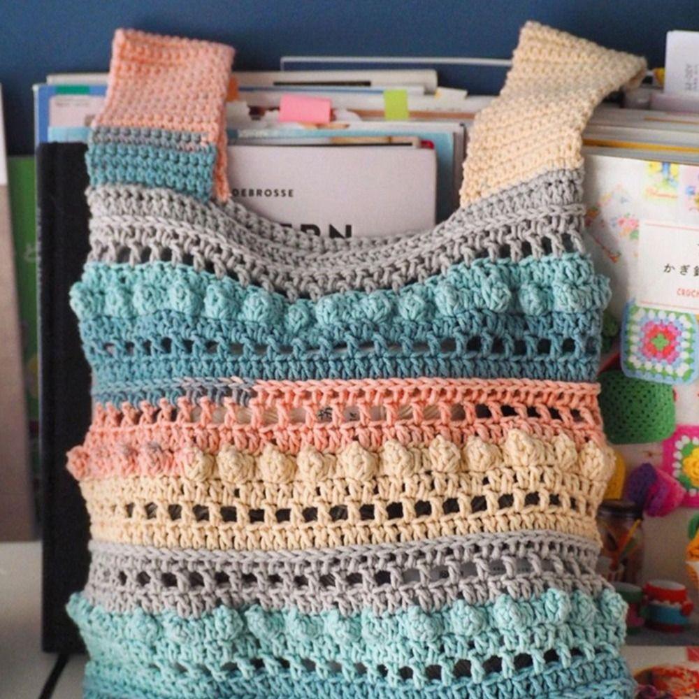 Rainbow Color Crochet Knitting Cotton Rainbow Cotton Yarn Warm Milk Cotton  Scarf