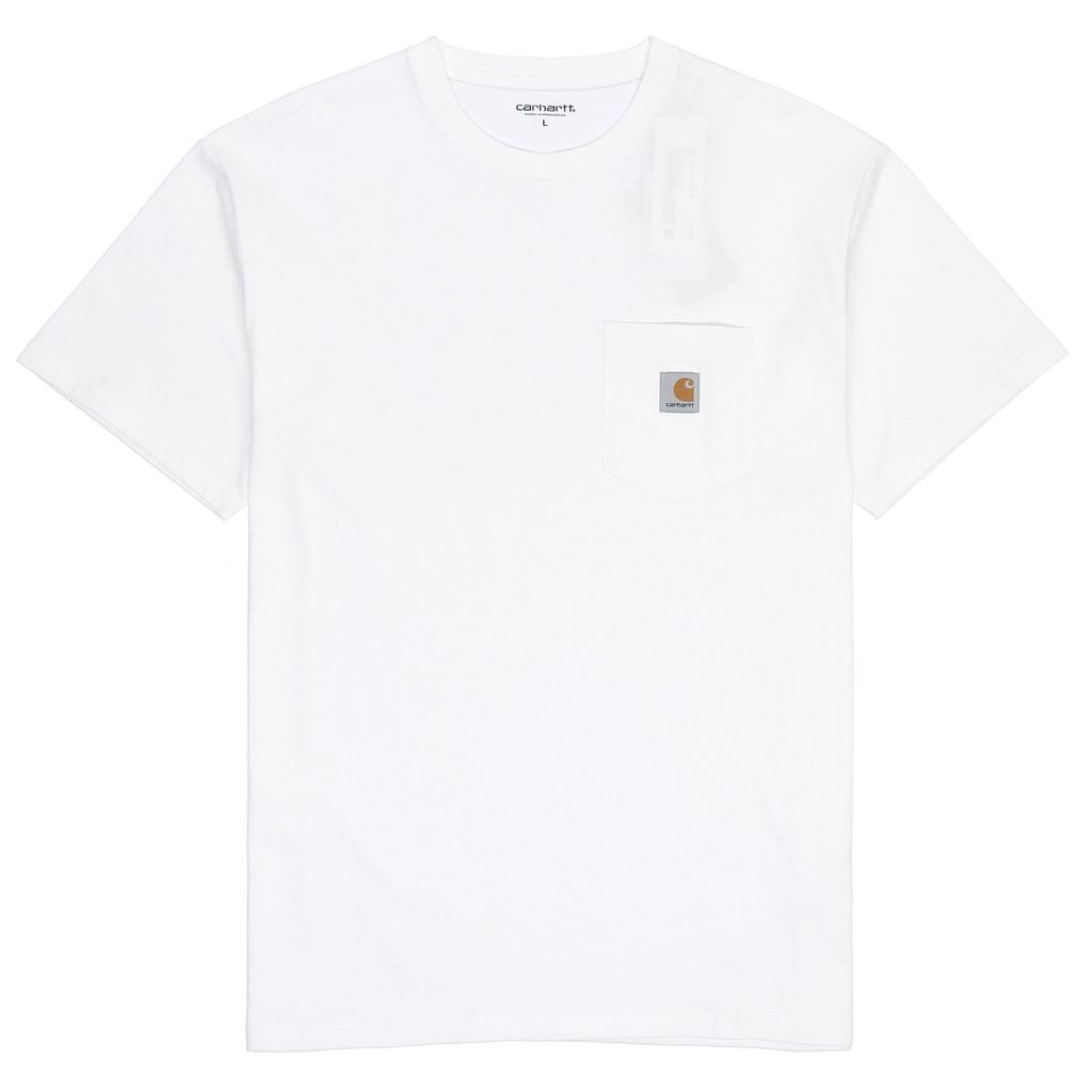 Carhartt WIP Карманная футболка SS21 Футболка с коротким рукавом и карманом с логотипом Мужские топы Белый CHXTEA171068F-WHX