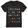 Various Guitars Kids T Shirt Music Lover Guitar Player Guitarist Idea for Fans Vintage Washed Graphic Homme Comfortable