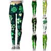 Women's Casual Outdoor St. Patrick's Day Printed Slim Fitting Elastic Yoga Pants Cropped Pants