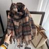 Высококачественный женский клетчатый шарф Meirag, зима 2023, новая корейская версия, шаль, шарф двойного назначения