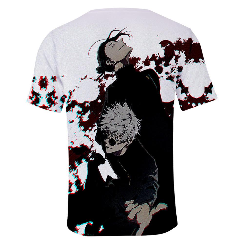 Футболка Jujutsu Kaisen Годжо Сатору для фанатов аниме, Стильные мультяшные топы, Удобная полиэстеровая ткань, Повседневная уличная одежда