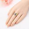 925 Sterling Silver Adjustable Size Rings Two Tone Wave Stars and Moon Open Rings Set For Couple Jewelry Women Gift