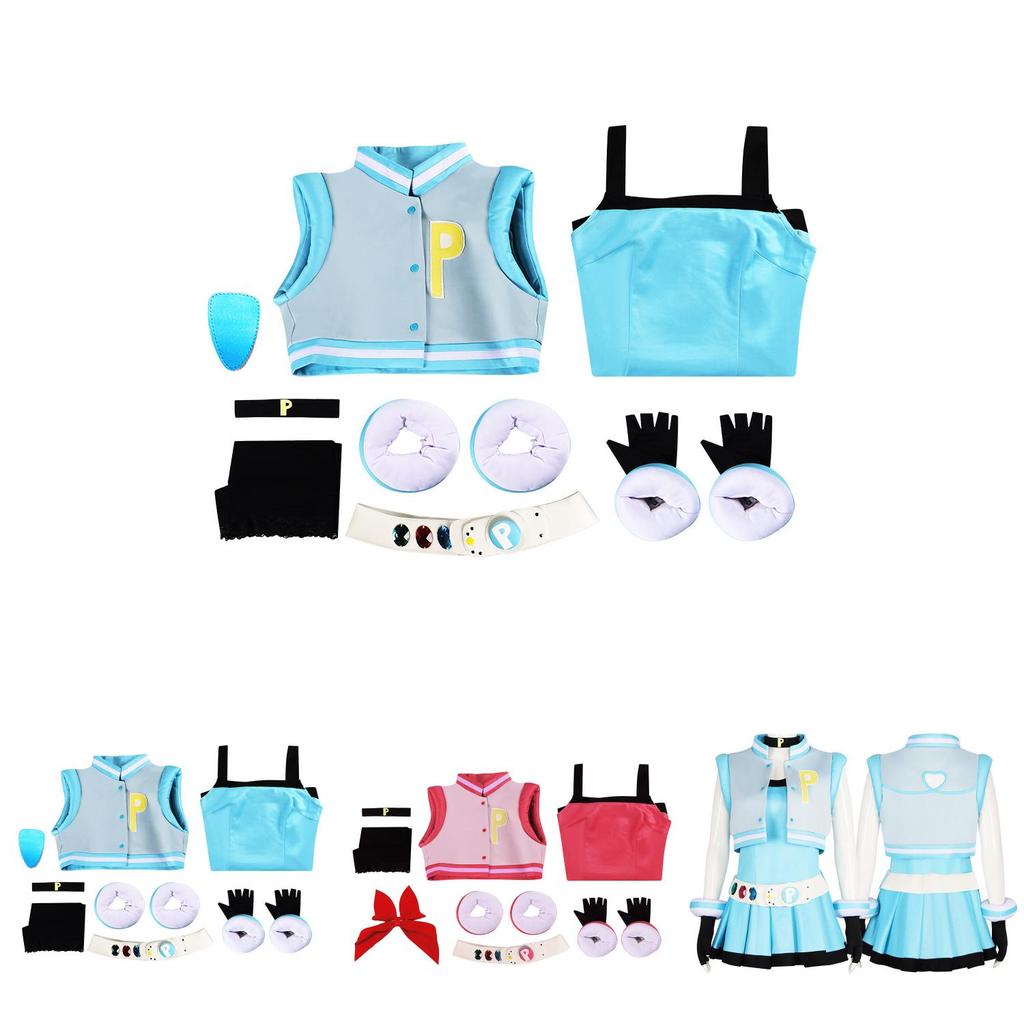 Красочный полиэстеровый костюм для косплея Powerpuff Girls, идеально подходящий для Хэллоуина или сценических выступлений