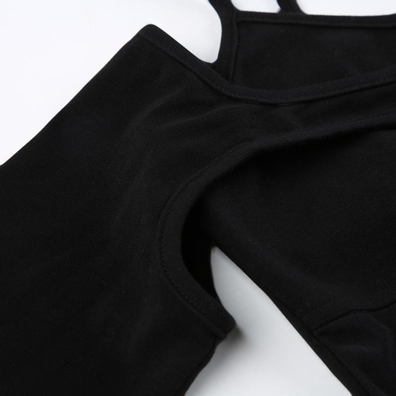 Женский сексуальный комбинезон из двух частей Pure Desire Wind Mesh Splicing Booklet Buckle Slim с длинным рукавом