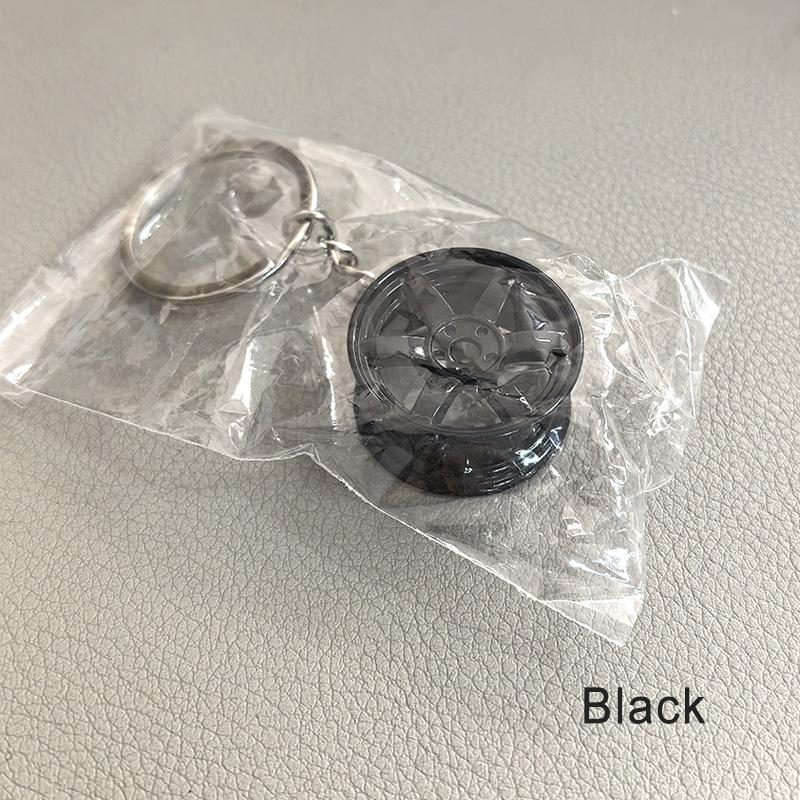 Car Parts Key Chains Zinc Alloy Metal Wheel Tire Rim Wheel Hub Metal Keychain Car Tire Hub Key Ring Pendant for Car Enthusiasts