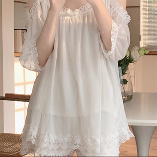 Кружевные пижамы в стиле Pure Desire для женщин, летние простые сетчатые пижамы на бретельках, домашняя меховая пижама в стиле ретро в стиле принцессы