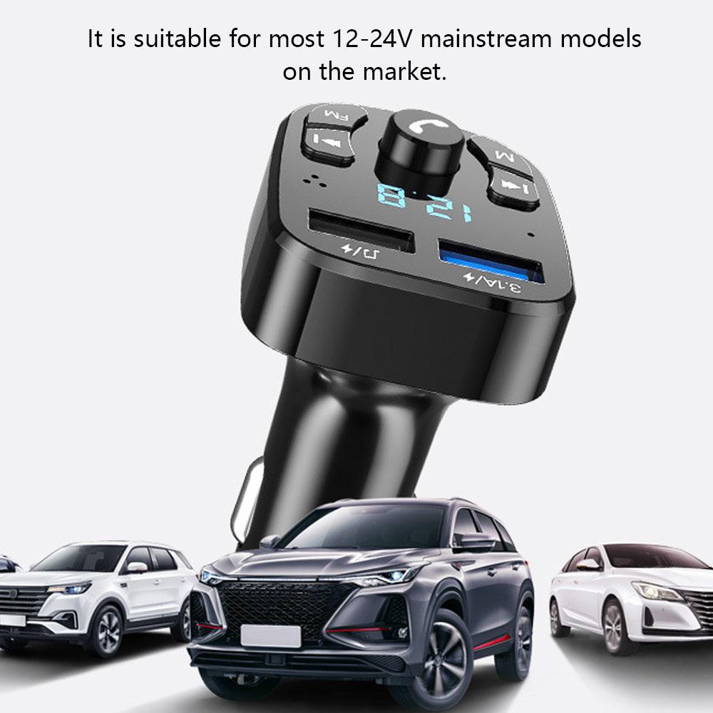 Car MP3 Player Wireless FM Transmitter Stereo Dual USB Port Car Support Hands- Calling USB Flash Drive Voltage Display