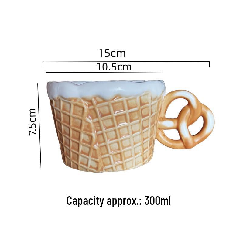 Cute Korean-Style Ceramic Mug & Cookie Series Tableware Set: Coffee Cup, Breakfast & Dinner Plates, Dessert Plate