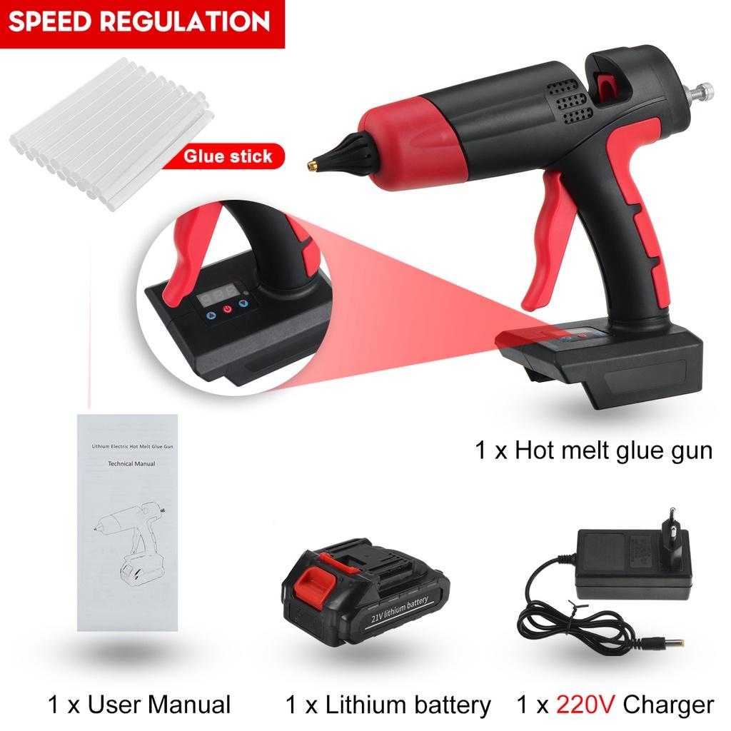 21V 1000W Cordless Electric Hot Melt Glue Guns Welding Hot Air Guns Plastic Temperature Adjustable Anti-scald Nozzle for Lithium Battery