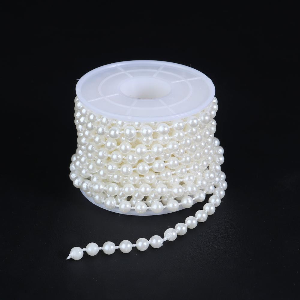 5Yards ABS Imitation Pearl Bead Chain Line Cord Thread Trim For DIY Wedding Party Decoration Jewelry Making Crafts Accessories