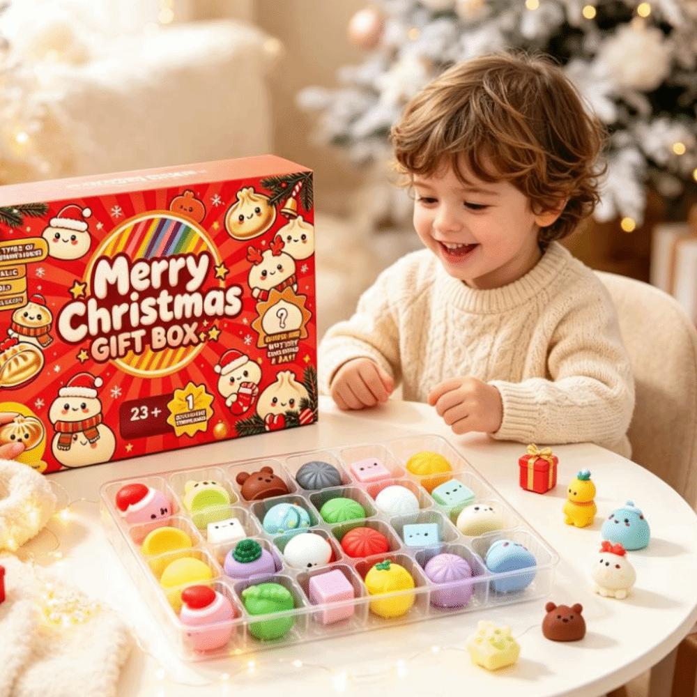 24pcs/set Slow Rising Mystery Dumplings Squeezes Toy Dumplings Fidget Toy Advent Calendar