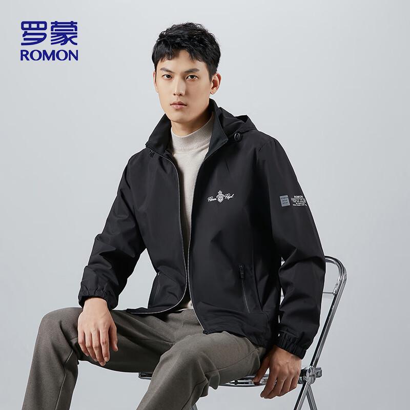 ROMON Men's Hooded Casual Jacket