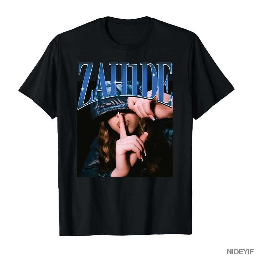 Zahide Merch Футболка для унисекс Женщин Хип-хоп Уличная Оверсайз Zah1de 100% Хлопок Футболка ZH10