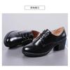 Genuine Grandpa [Nomioce] Женские оксфорды, Кожа, Школьная/рабочая обувь, Туфли на шнуровке, Туфли, Каблуки, Повседневные, Женские, Черные, 25,0 см