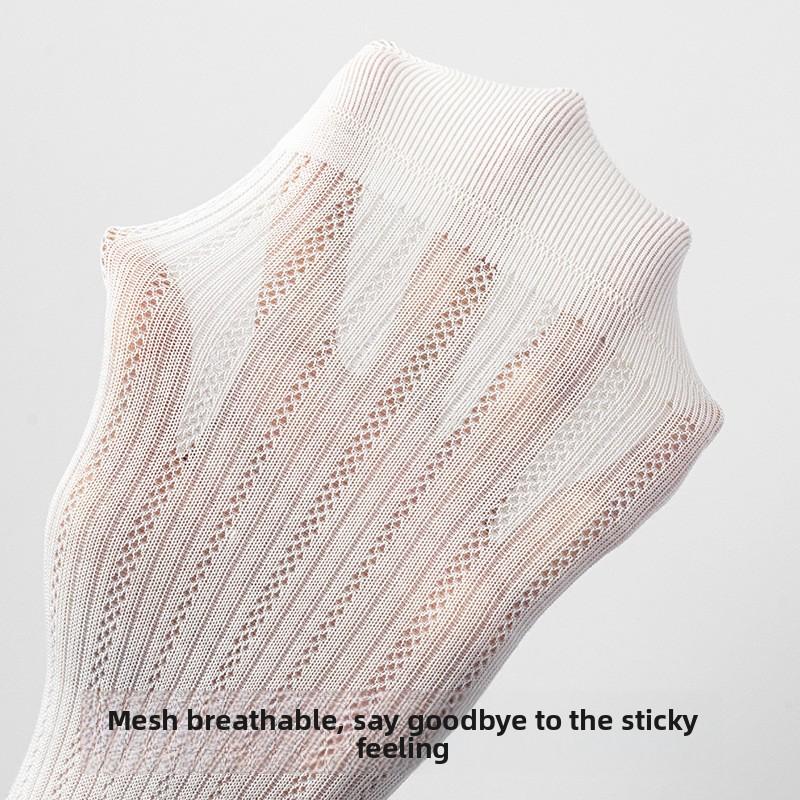 Summer Lightweight Socks - Perforated Mesh Cotton Socks with Breathable Lace and Layered Stockings - Solid-colored Hundred-layer Mid-calf Socks