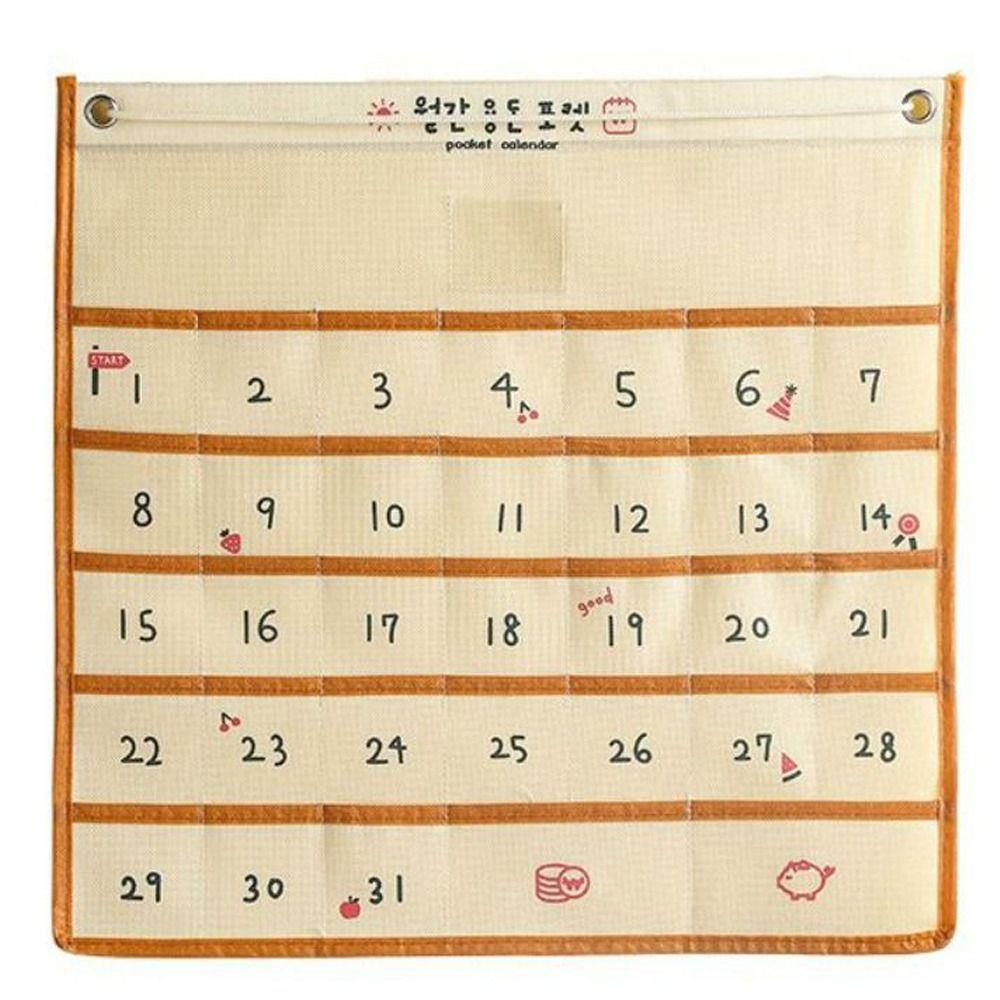 Numbered Wall Mounted With Pockets Hanging Storage Bag Calendar Bag Chart Holder Wall Decor