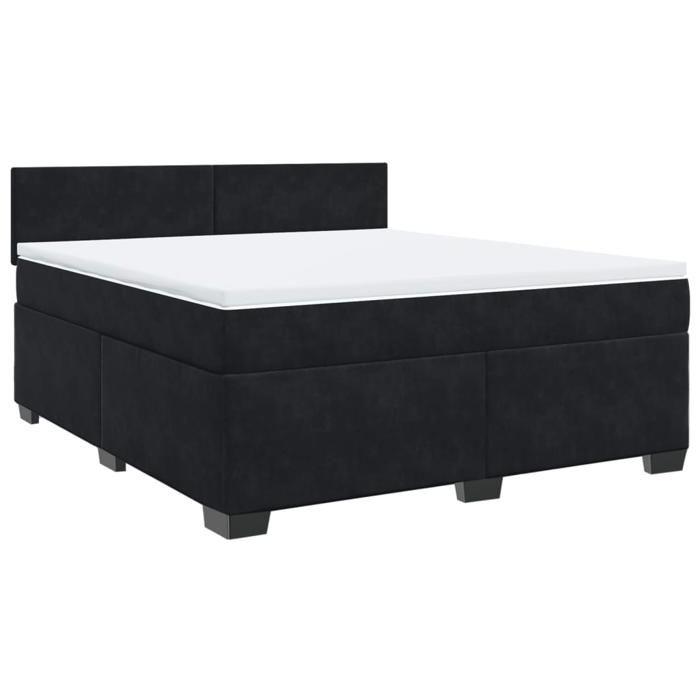 Maison Exclusive - Sommier à lattes de lit avec matelas Noir 180x200 cm Velours