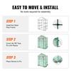 Walk-in Green House, 4.6 x 2.4 x 6.7 ft Greenhouse with Shelves, Set Up in Minutes, High Strength PE Cover with Doors & Windows and Steel Frame,