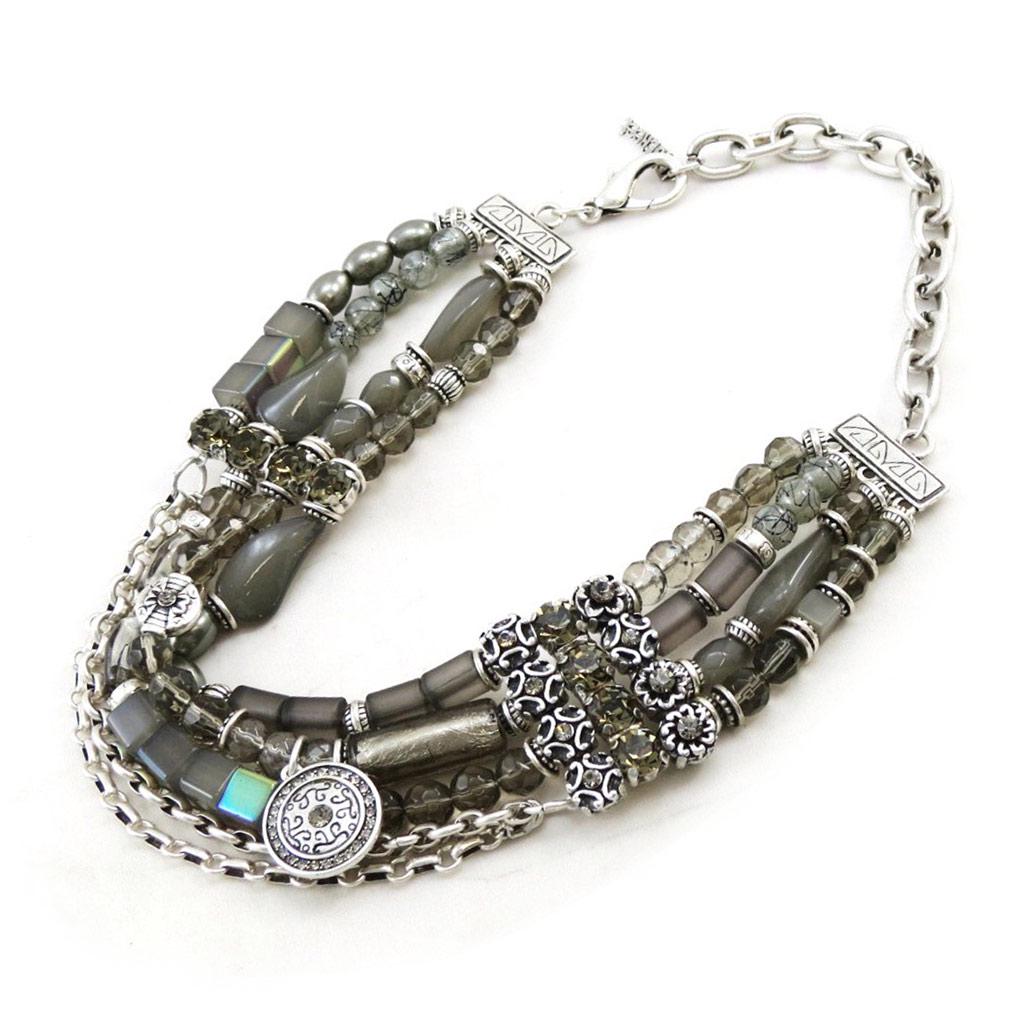 Les Trésors De Lily [E2489] — Дизайнерское колье «Анастейша», серое