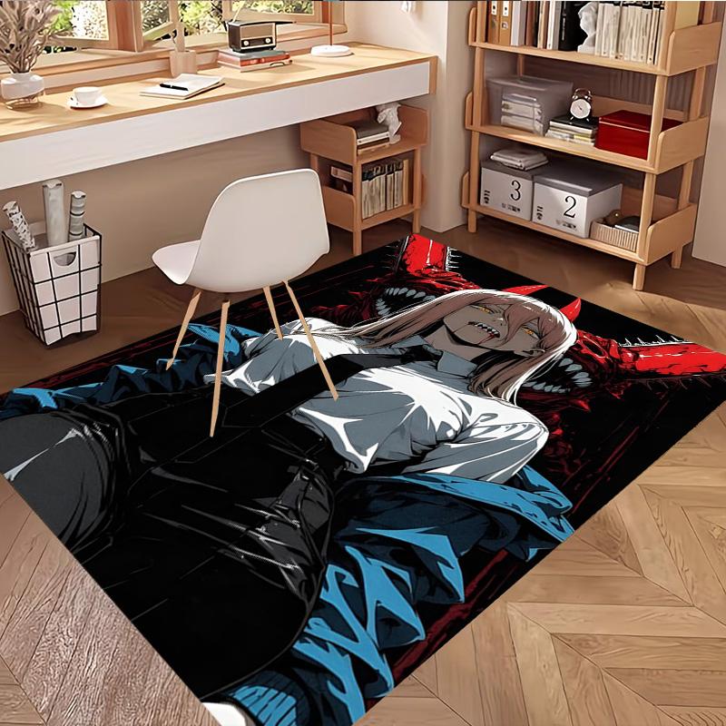 Makima Chainsaw Man Print Rug, Washable Floor Carpet, For Entryway Dorm Laundry Room Office Study, Home Decor Birthday Christmas Gift