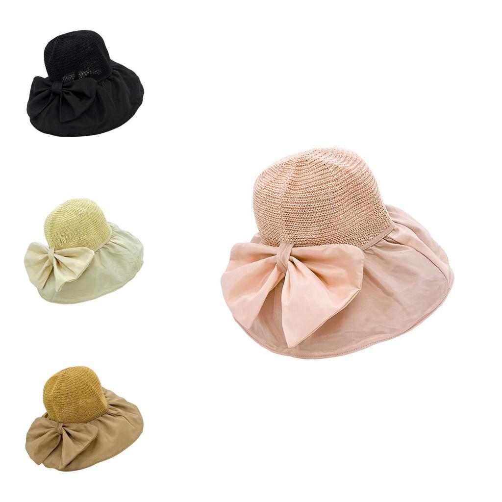 Элегантная шляпа от солнца с черным клеем и бантом для стильного летнего образа