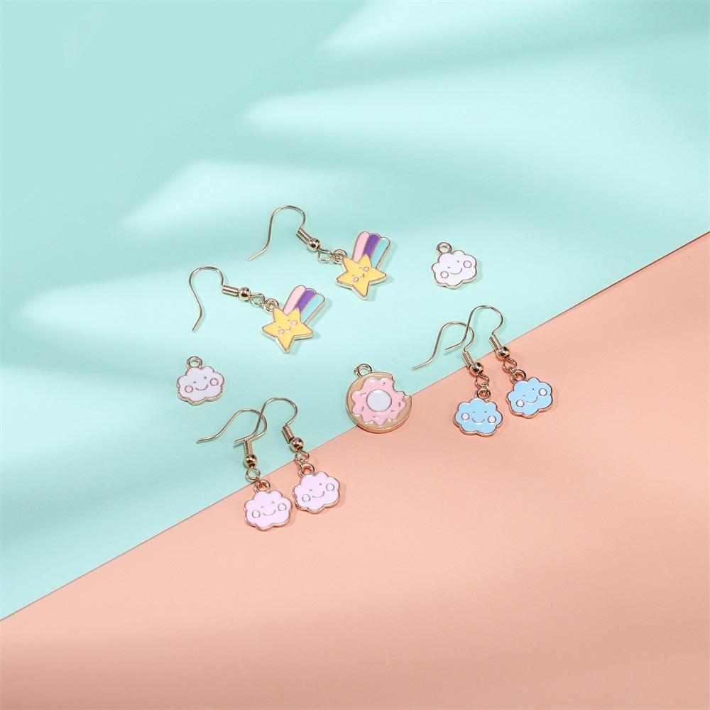 4 шт./лот милый мультяшный принт соединяется для серег, ожерелья, подвески, ремесла, сделай сам, аксессуары для изготовления ювелирных изделий