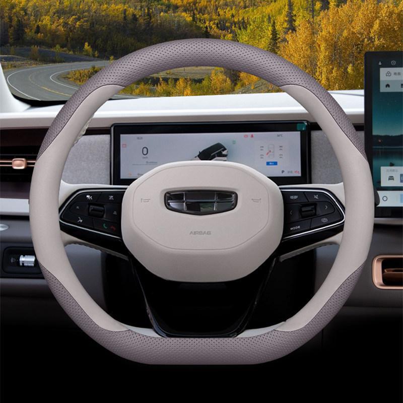 Чехол на руль Geely Icon 25/26 для женщин - Шоколадный декор салона